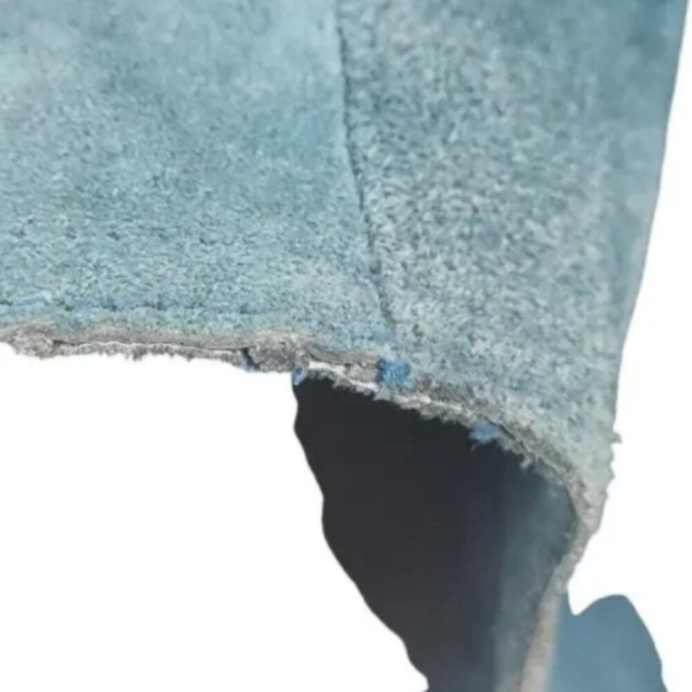 Valerie Stevens Medium Teal Blue Suede Leather Short Jacket Lined Snap Close - Picture 15 of 16